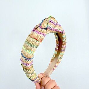 Zara Multicolor Woven Straw Headband